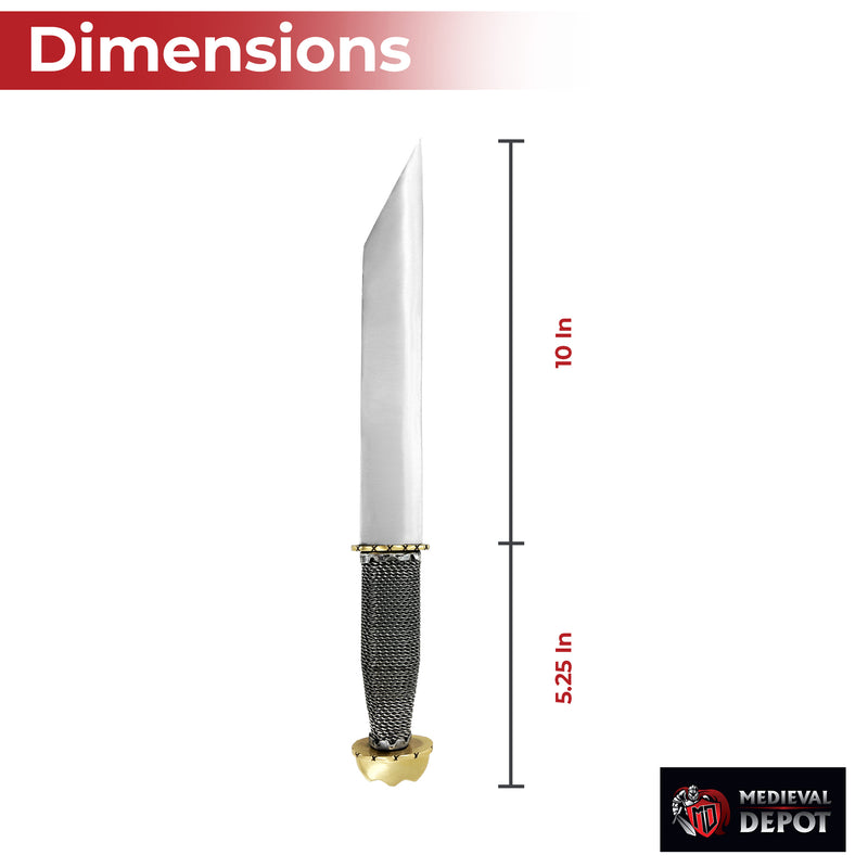Viking Valor Handcrafted Seax Knife with Wire-Wrapped Handle