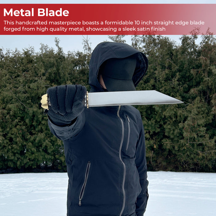 Viking Valor Handcrafted Stainless Steel Seax Knife with Wire-Wrapped Handle