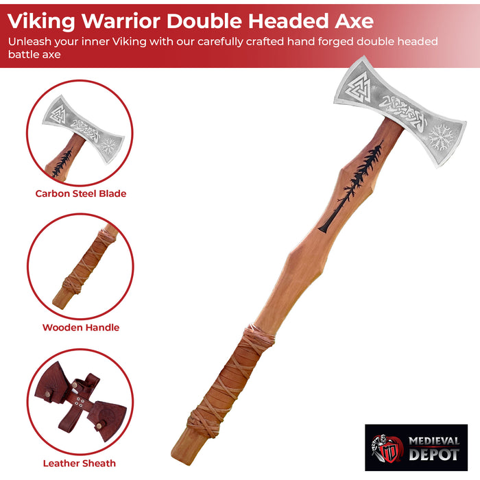 Viking Warrior Double-Headed Carbon Steel Outdoor Axe