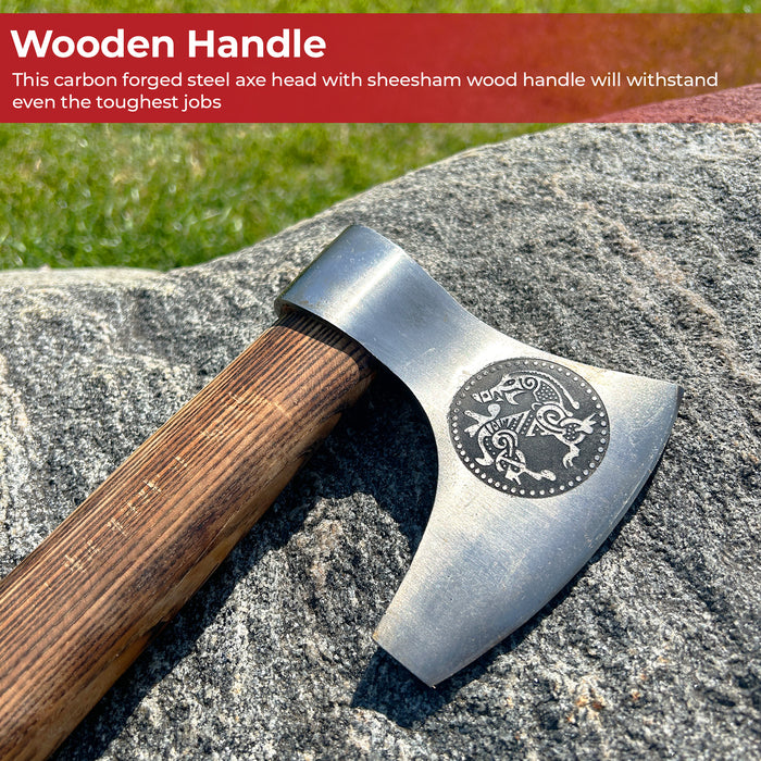 Warhorse High Carbon Forged Steel Bearded Axe