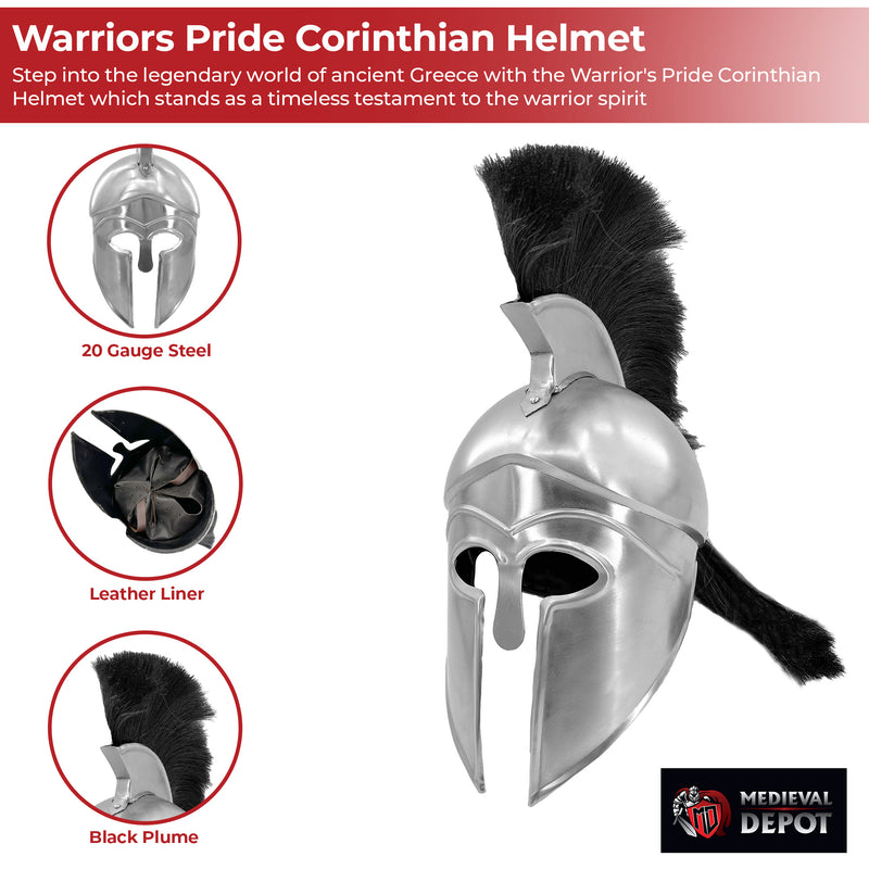 Warriors Pride Corinthian Helmet with Black Plume