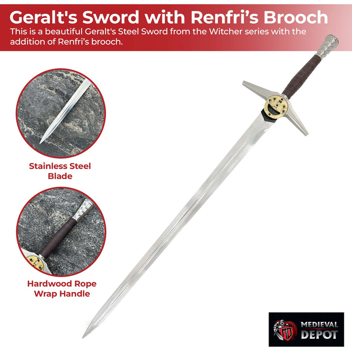 Witcher - Geralt's Steel Sword with Renfri’s Brooch