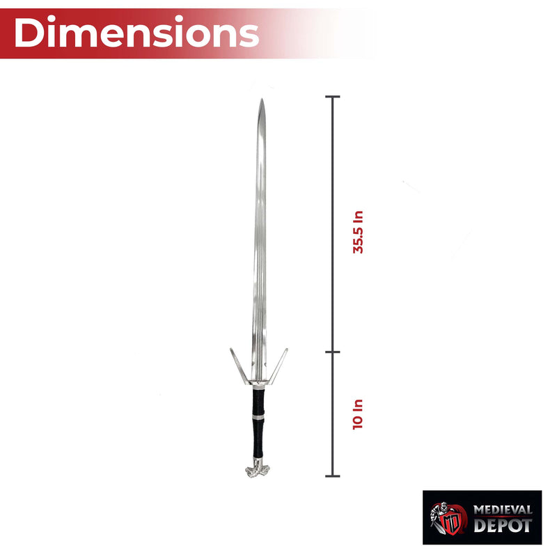 Witcher - Rivian Warrior Silver White Wolf Sword