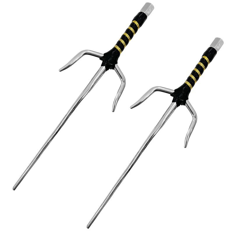 "With the Sun" Octagonal 15" Chrome Sai Pair