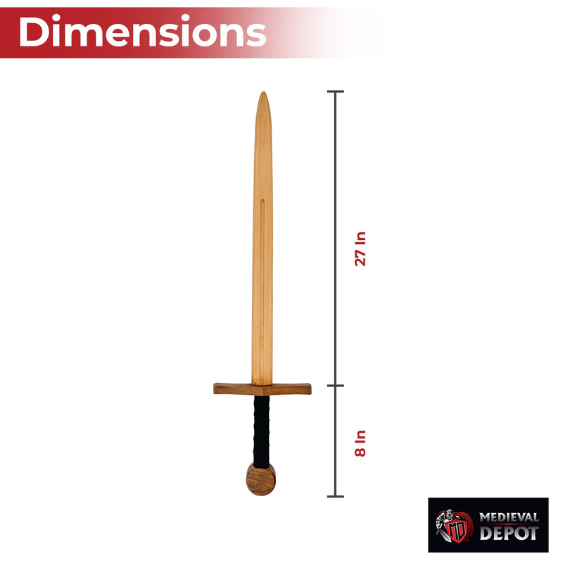 Wooden Medieval Beech Wood Arming Sword