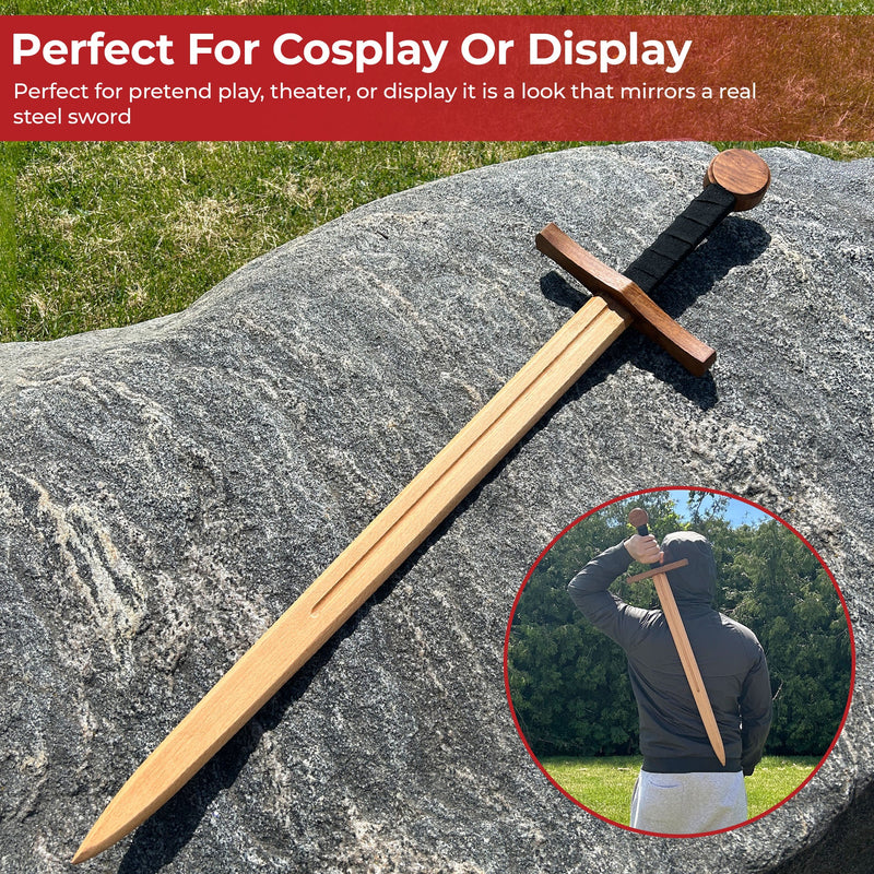Wooden Medieval Beech Wood Arming Sword