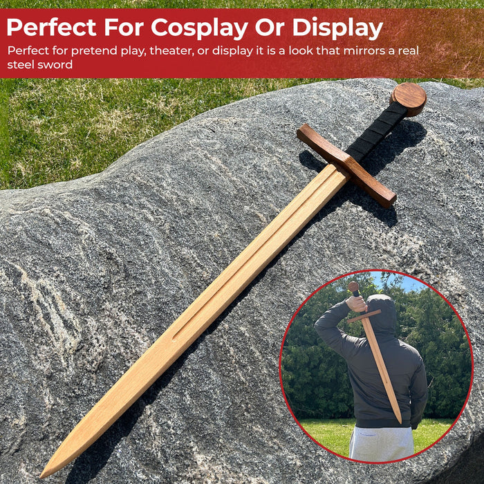 Wooden Medieval Beech Wood Arming Sword