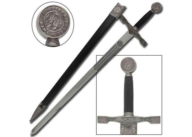 King Arthur Excalibur Replica Longsword - Silver - Medieval Depot