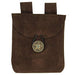 Medieval Renaissance Leather Brown Suede Pouch - Medieval Depot