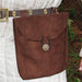 Medieval Renaissance Leather Brown Suede Pouch Large - Medieval Depot