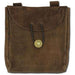Medieval Renaissance Leather Brown Suede Pouch Large - Medieval Depot
