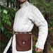 Medieval Renaissance Leather Brown Suede Pouch Large - Medieval Depot