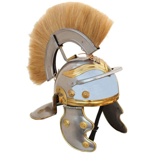 Imperial Roman Centurion Helmet with Blonde Plume - Medieval Depot