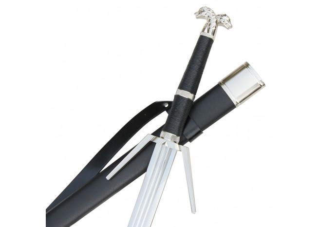 Witcher - Rivian Warrior Silver White Wolf Sword - Medieval Depot