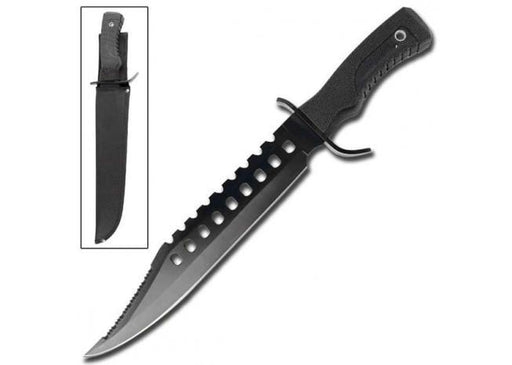 Survivors Bowie Sawback Knife 17 Inches Black - Medieval Depot