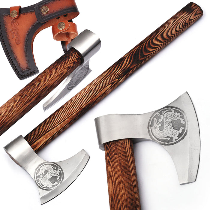 Warhorse High Carbon Forged Steel Bearded Axe