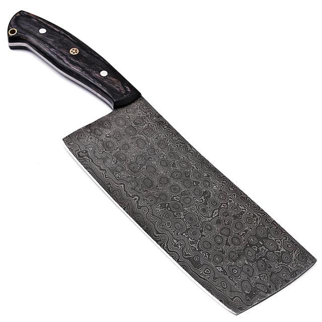Hannibal Damascus Steel Full Tang Cleaver Knife - Medieval Depot