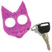 Self Defense Evil Cat Keychain Pink