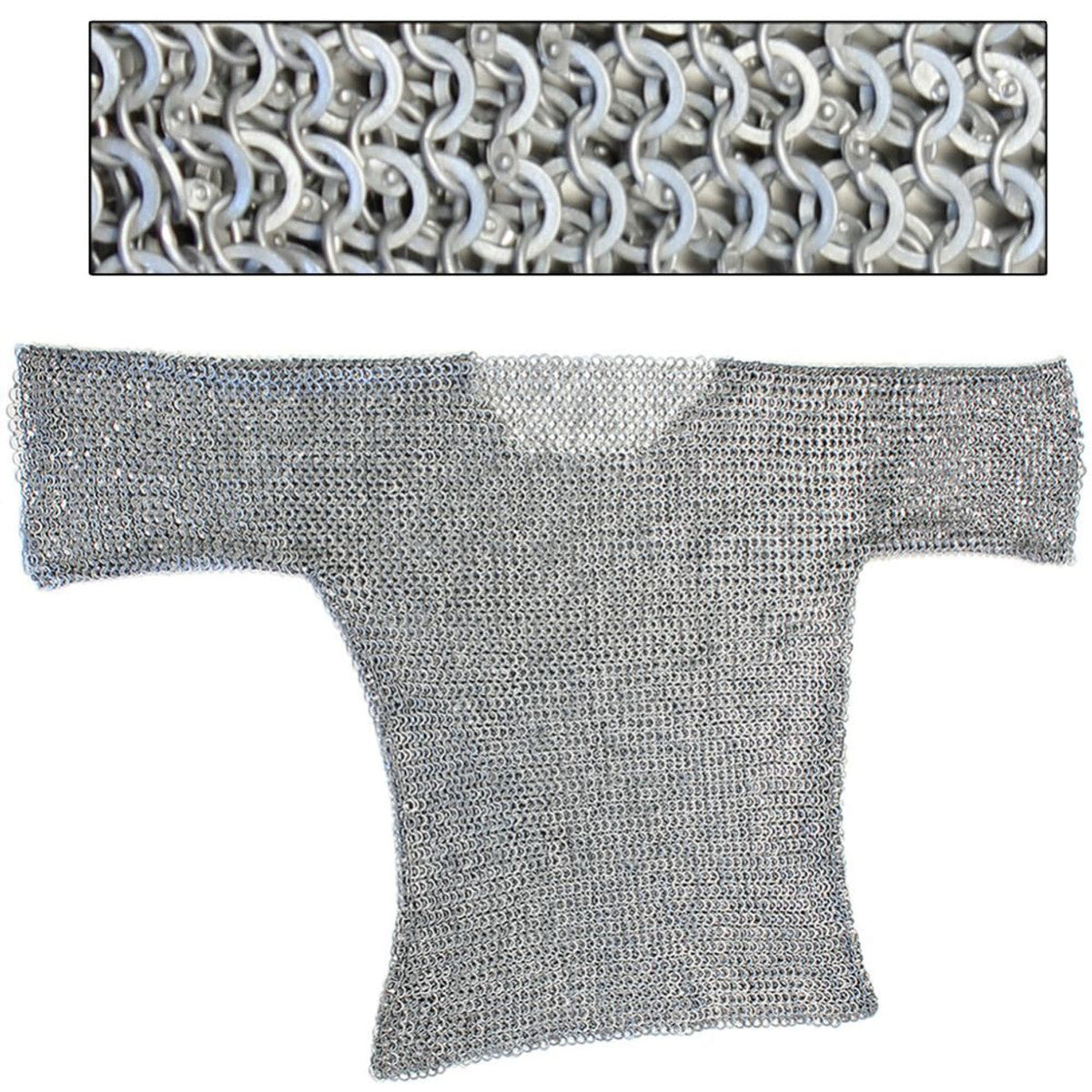 Re-enactment Aluminum Haubergeon Chainmail Large — Medieval Depot
