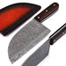 Berdella Handmade Damascus Steel Full Tang Serbian Cleaver Knife
