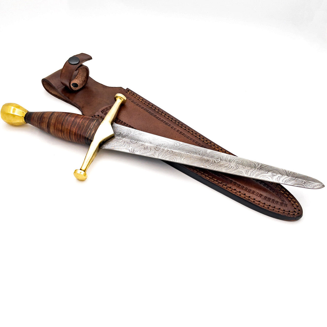 King of Thieves Full Tang Damascus Steel Arming Dagger Short Sword ...