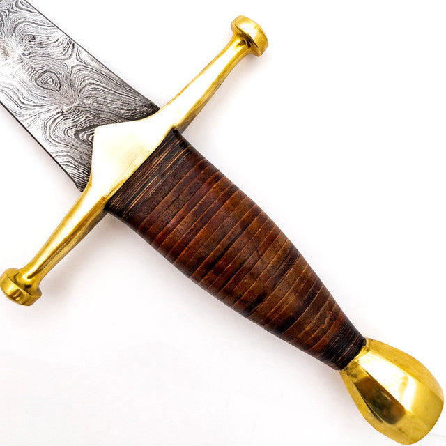 King of Thieves Full Tang Damascus Steel Arming Dagger Short Sword