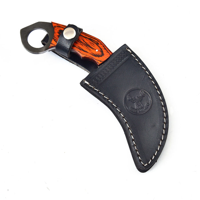 Wild Fixation Fixed Blade Damascus Karambit Knife