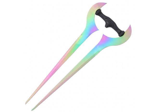 Forked Titanium Color Metal Sword - Medieval Depot