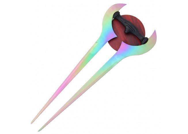 Forked Titanium Color Metal Sword - Medieval Depot