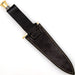 Full Damascus Steel Commando Knife with Brass Fittings and Leather Sheath