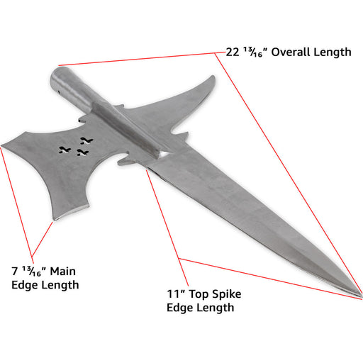 Functional Templar Knight Triple Edge Medieval Halberd Spearhead