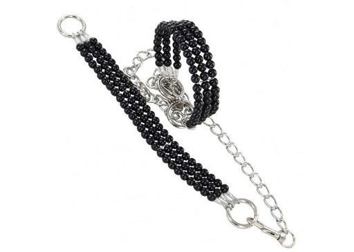 Deep Black Beaded Ankle Restraints - Medieval Depot