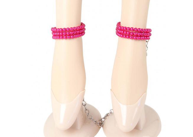 Pretty in Pink Beaded Ankle Restraints - Medieval Depot