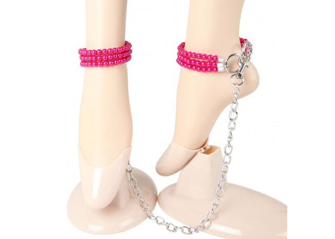 Pretty in Pink Beaded Wrist Restraints - Medieval Depot