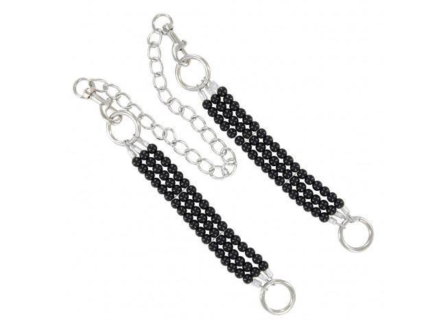 Deep Black Beaded Wrist Restraints - Medieval Depot