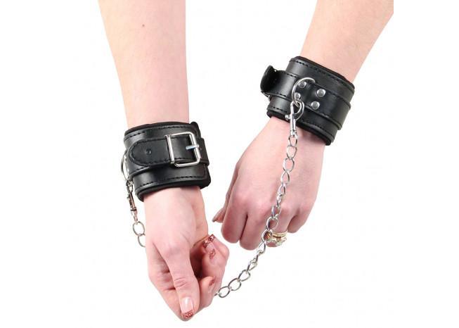 Deep Black Wrist Cuff and Whip Set - Medieval Depot