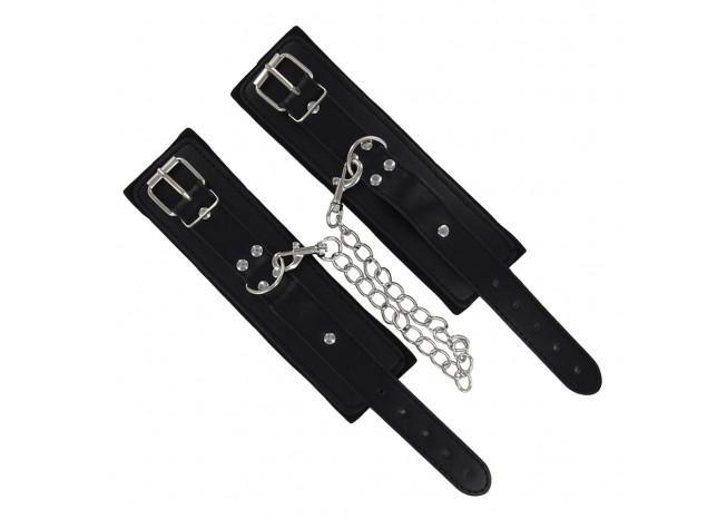 Deep Black Wrist Cuff and Whip Set - Medieval Depot