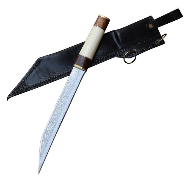Seax Viking Hilda D2 Steel Sheesham Wood Bone Handle - Medieval Depot