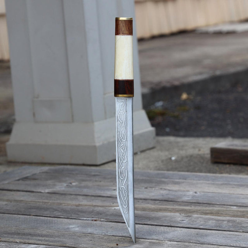 Seax Viking Hilda D2 Steel Sheesham Wood Bone Handle - Medieval Depot