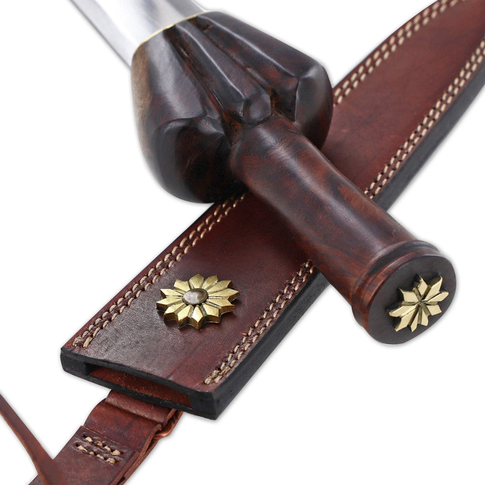 Hand Forged Medieval Style Bullock Dagger with Leather Sheath ...