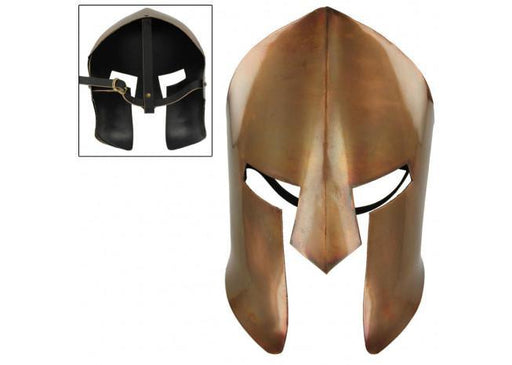 Ancient Greek Copper Spartan Battle Mask - Medieval Depot