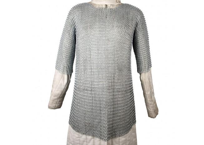 Haubergeon Replica Chain Mail Armor Long Shirt - Medieval Depot