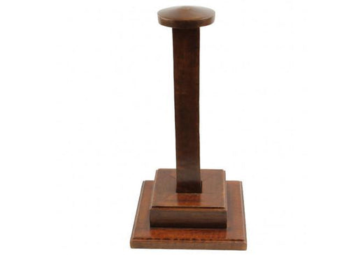 Square Base Wooden Helmet Stand - Medieval Depot
