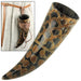 Scales Medieval Drinking Horn with Brown Leather Holder - Medieval Depot