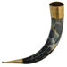 Brass Earth Essence Drinking Cow Horn with Iron Stand - Medieval Depot