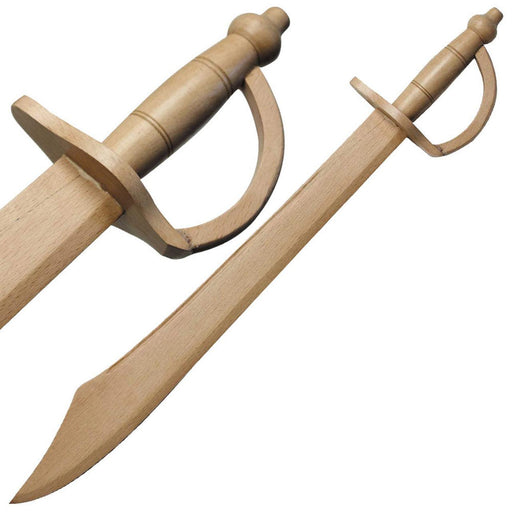 Black Bart Wooden Pirate Practice Scimitar Sword - Medieval Depot