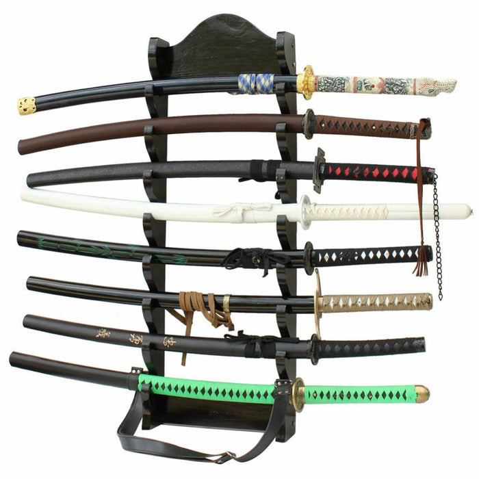 Premium Eight Tier Solid Wall Sword Display - Medieval Depot