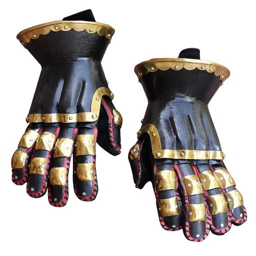 The Cursed Black Knight Functional Medieval Armor Gauntlets - Medieval Depot