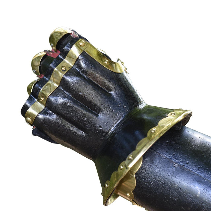The Cursed Black Knight Functional Medieval Armor Gauntlets - Medieval Depot