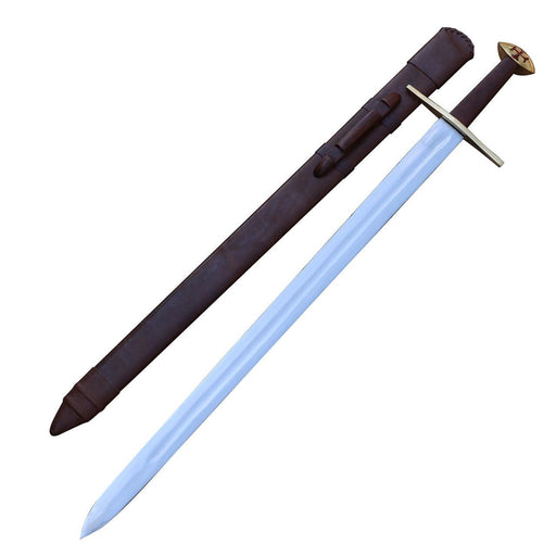 Medieval European Functional Full Tang Knightly Arming Sword with Templar Cross - Medieval Depot